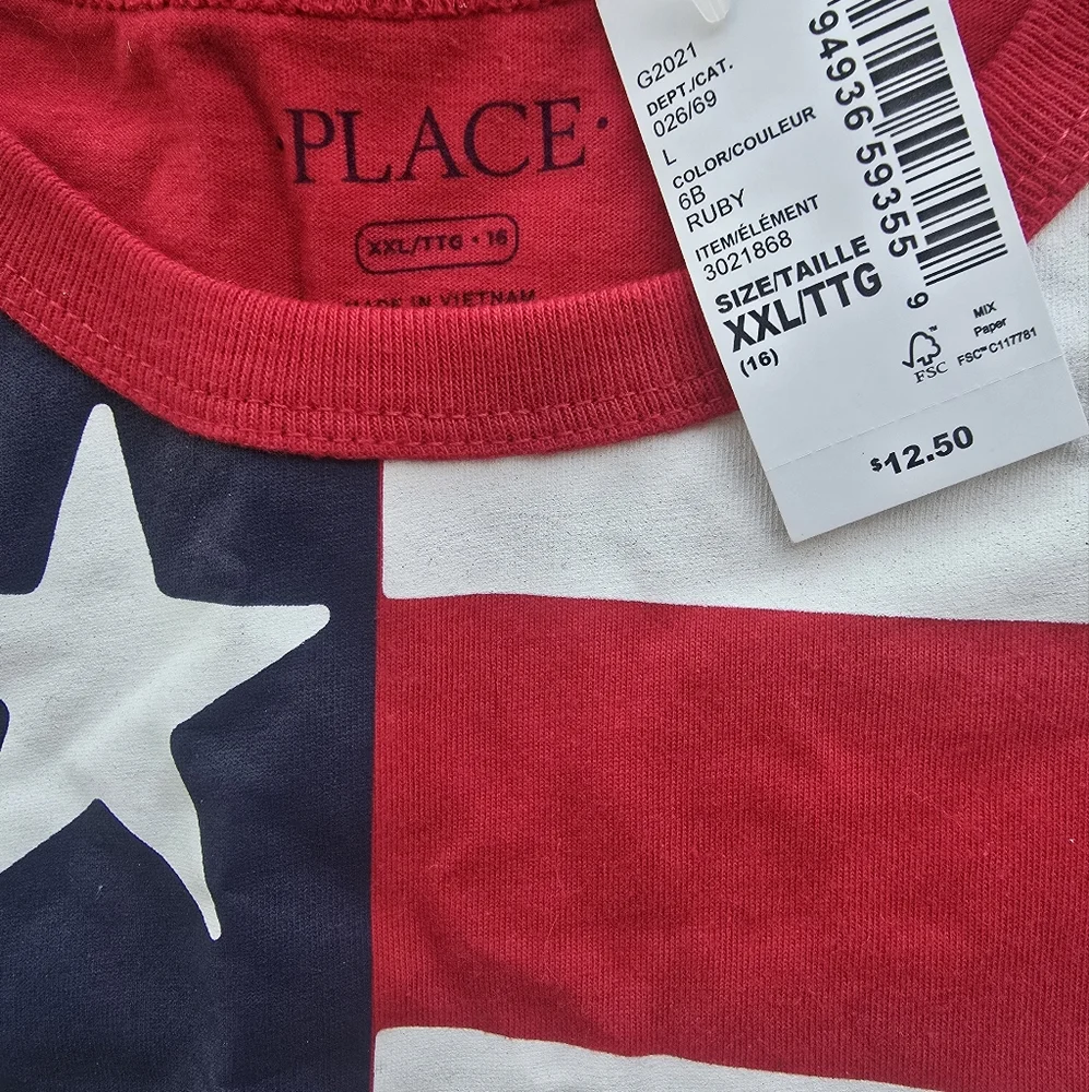 NWT The Children's Place Red and Blue Star Outfit Size 16